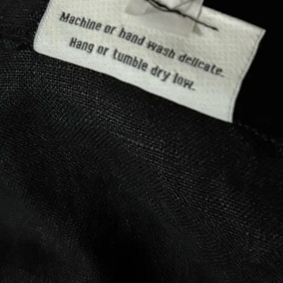 HEART DESIRE  Robin 100% Linen  Black Long Sleeve Blouse in XL - Picture 8 of 9